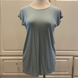 Blue ribbed T-shirt dress